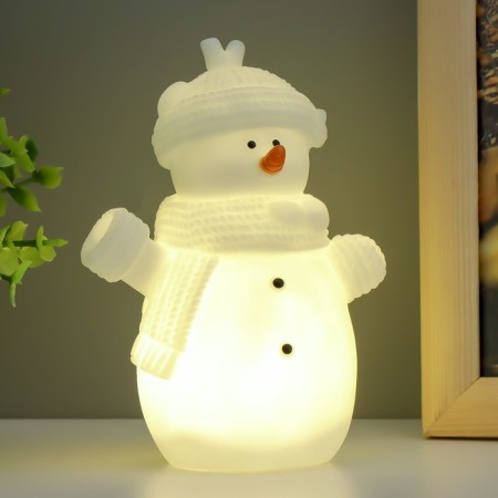 Nightmare "Snowman in a hat" LED from 3xlr44 batteries is white 7x7x12 cm-1