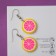 Earrings Assorted "Yummy" bright citrus, yellow-pink color in silver