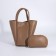 Bag Women's Tout with zipper, brown color