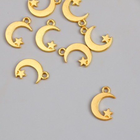 Decor for creativity Metal "Month and Star" gold 1.6x1.2 cm-5