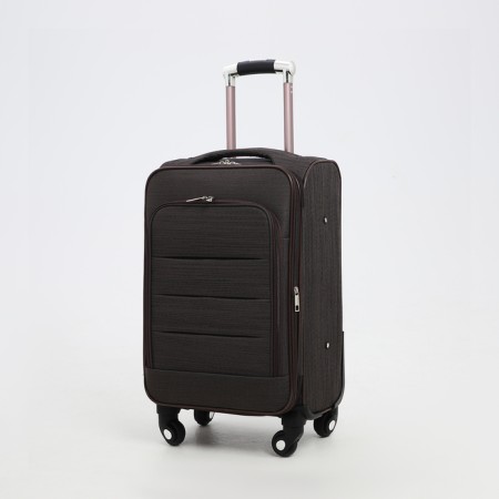Small suitcase 20 ”, lightning department, code lock, 4 wheels, outer pocket, brown color