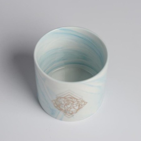 Kashpo ceramic with embossing, pot "Geometry", 8 x 7.5 cm-4