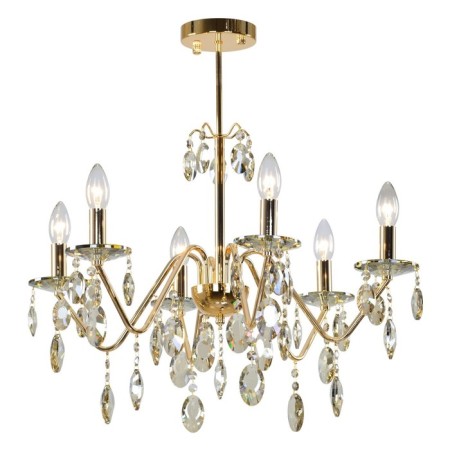 Crystal chandelier Gerhort G21062/6FGD, 6x40W, E14, 63x62x62 cm, gold color