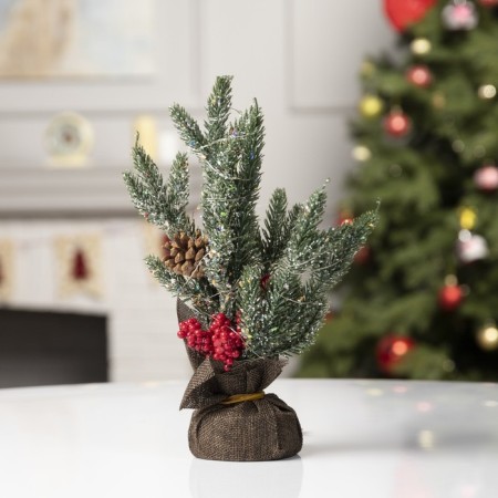 LED figure “Christmas tree with berries and cones”, 11.5 × 27 × 7.5 cm, plastic, batteries CR2032x2, glow warm white-1