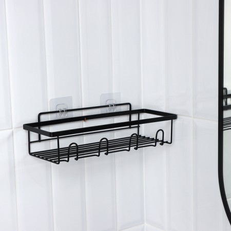 Bath shelf straight, 33 × 12 × 9 cm, black color-7