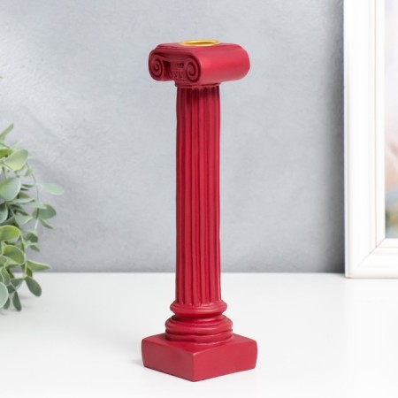 Summary Polystone "Greek Column" Dark Red 23x6x6 cm-2