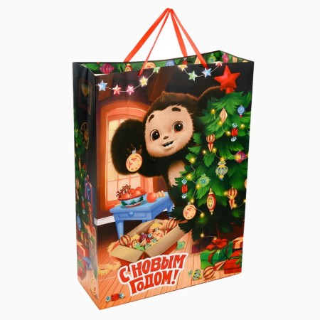 New Year. Gift package, 70x50x19 cm, packaging, Cheburashka-3