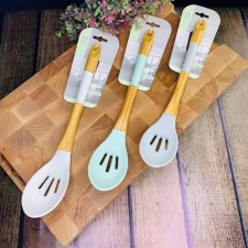 Silicone spoon lenardi, with slots 32 cm, color mix