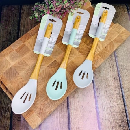 Silicone spoon lenardi, with slots 32 cm, color mix
