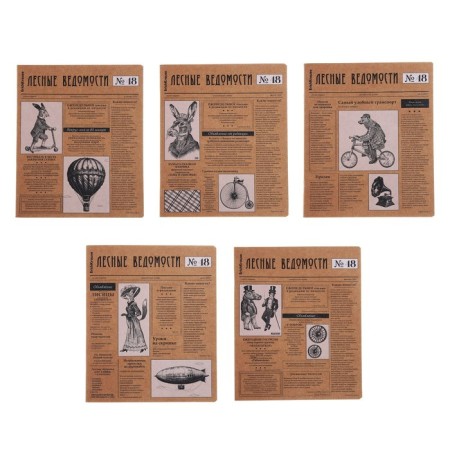 Notebook of 48 sheets in the Erichkrause "News", Craft Carton, OFSET block 100%, mix