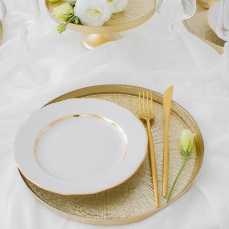 Serving dish "Link", d = 28 cm, gold color-4