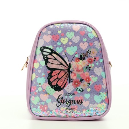 Children's backpack 20*9*22.5, lightning department, butterfly, lilac-3