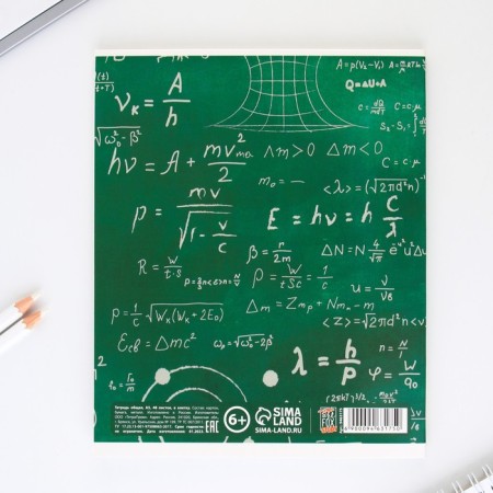 An objective notebook 48 sheets, A5, cute pets, with reference materials “September 1: Physics”, cover coated cardboard 230 gr., Inner block in a cage 80 gr., Sweet of 96%, block No. 1.-5