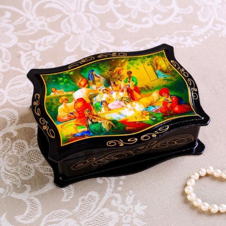 Casket "Tales", 12 × 16 cm, lacquer miniature, mix-5