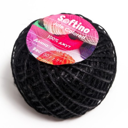 Yarn 100% juts "Softino Jute Colored" 50m ± 2m black 50 g