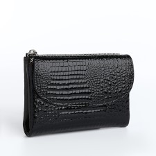 Women's wallet on a magnet, black color