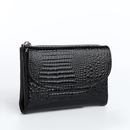 Women's wallet on a magnet, black color
