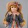 Doll Collectible Ceramics "Vika in a checkered multi -colored skirt" 39 cm