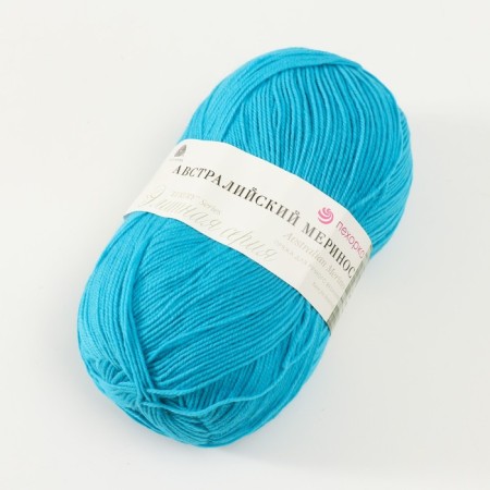 The yarn "Australian Merinos" 95%Merinos. wool, 5% acrylic volume 400m/100g (583-turquoise)-2