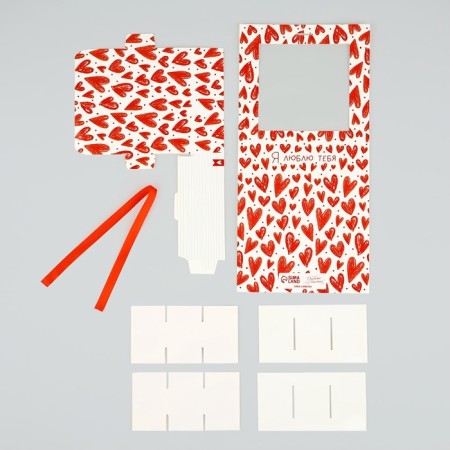 Box for 9 sweets with cells “I love you” 14.5 x 13.5 x 3.5 cm-5