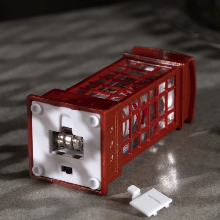 LED figure "Snowman in a telephone booth" 5 × 12 × 5 cm, plastic, sparkles, batteries AG13x3, glow warm white-2