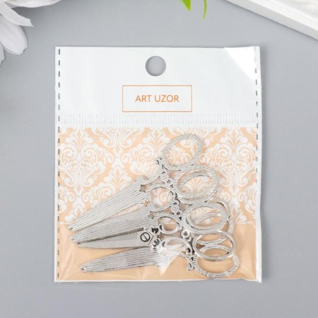 Decor Metal for creativity "Openland scissors" silver (A9361) 3.6x2.5 cm-3