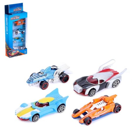 Set of metal machines Hot Car, 4 pieces