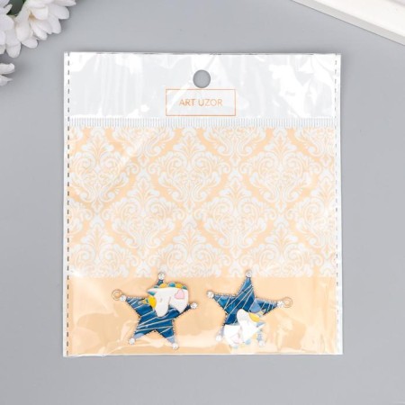 Decor for creativity Metal, enamel "Unicorn with a star" 3.2x3.3 cm-3