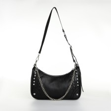 Bag Cross-Bodi with a zipper, black color