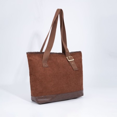 Zipper bag, external pocket, brown color-2