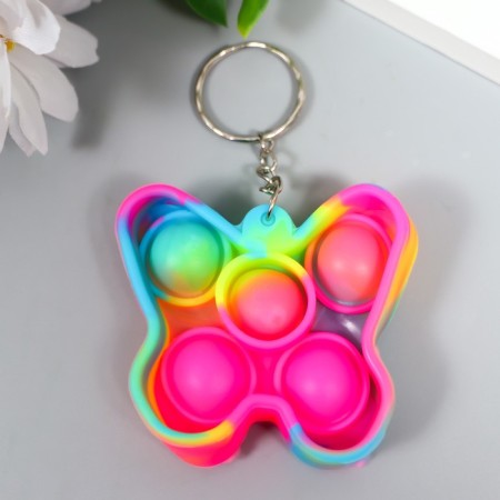 Trick Rubber Antistress (endless pimpa) "Multi -colored butterfly" mix 5x5.2x1.3 cm