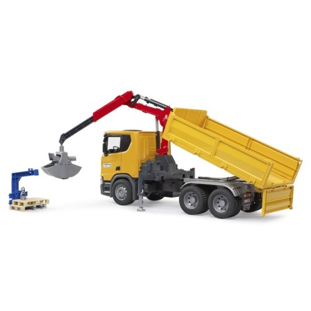 Bruder Scania truck with a crane and 2 pallets-3