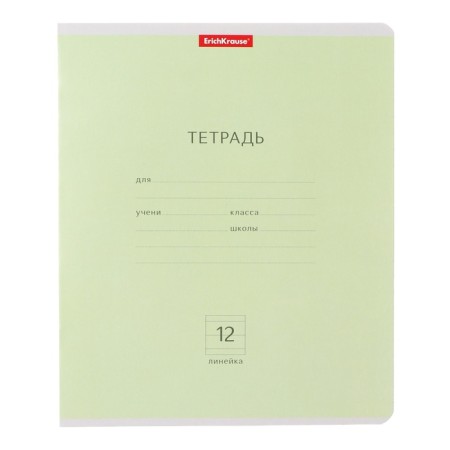 Notebook of 12 sheets in the Erichkrause "Classic", cover coated cardboard, offset block 100% white, mix-5