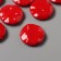 Acrylic beads "flat crushed circle" red 2.5x2.5x0.6 cm