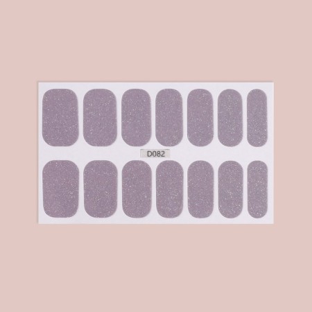 Manicure films, 14 pcs, with sparkles, gray color-3