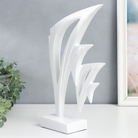 Polystone souvenir "Two sea fish" White 7.5x22x35 cm-2