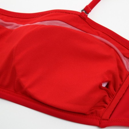 Female Separate swimsuit with the Bando Bando Lypho Minaku Cherry Color, size 46-7