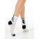 Women's socks with Pikot Conte Elegant Black Cat, size 25, white color