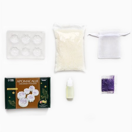 Aromasash with your own hands. Set for creating an aromatic figure made of soy wax "flowers with sparkles"-2