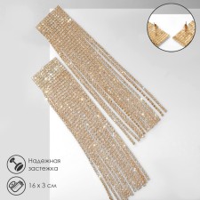Hanging earrings with rhinestones 