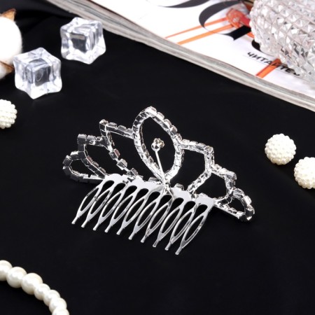 Hair diadem "Medea" whim, 8.5 × 5 cm, silver-1