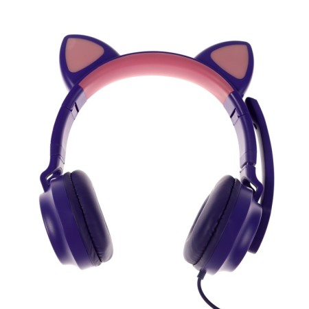 Headphones Quumo Game Cat Purple, Game, microphone, USB+3.5 mm, 2m, purple-3