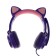 Headphones Quumo Game Cat Purple, Game, microphone, USB+3.5 mm, 2m, purple