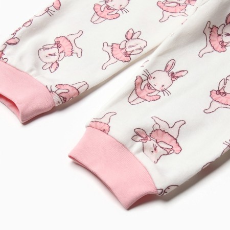 Pants for children, white color/bunnies, height 74 cm-2