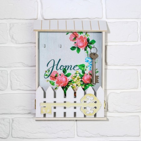 The key of the wall "Home", flowers, 22.5 x 30.5 x 5.7 cm.-2