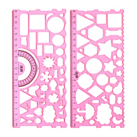 Set of stencils, 2 pieces, plastic, geometric shapes mix-4