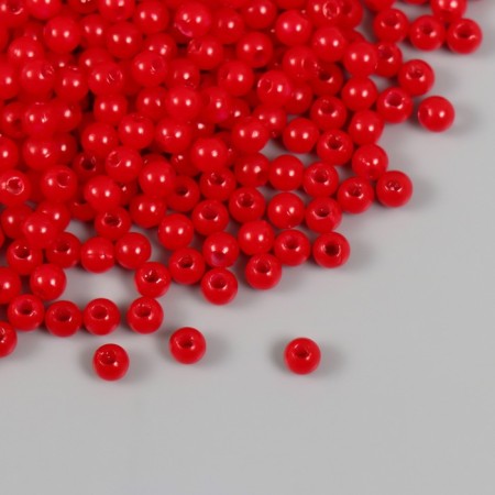 Set of beads "Pearls" d 4 mm, 250 gr, red-1