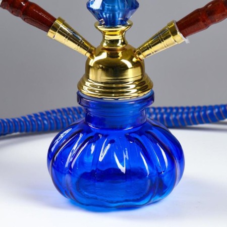 Hookah "Laguna", 33 cm, 2 tubes, blue-1