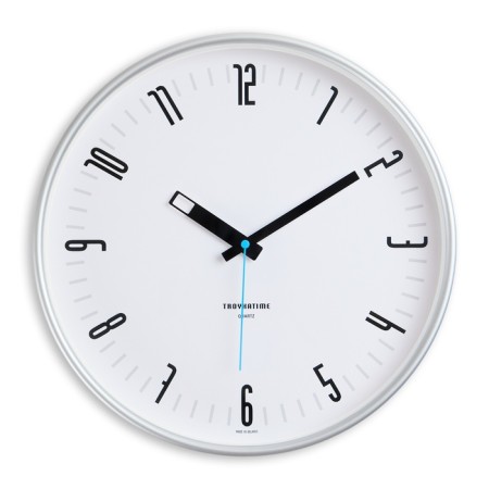 Wall clock, interior d = 30 cm, silent, silver rim
