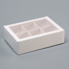 Box for 6 sweets, 13.7 x 9.85 x 3.85 cm. Confectionery packaging